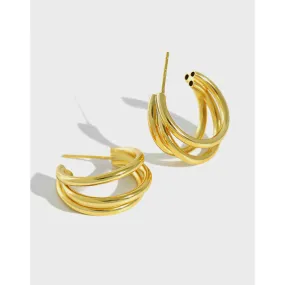 Women's Circle Rings S925 Sterling Silver Earrings