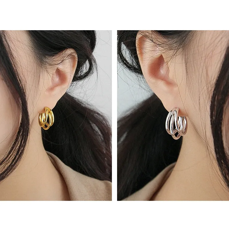 Women's Circle Rings S925 Sterling Silver Earrings