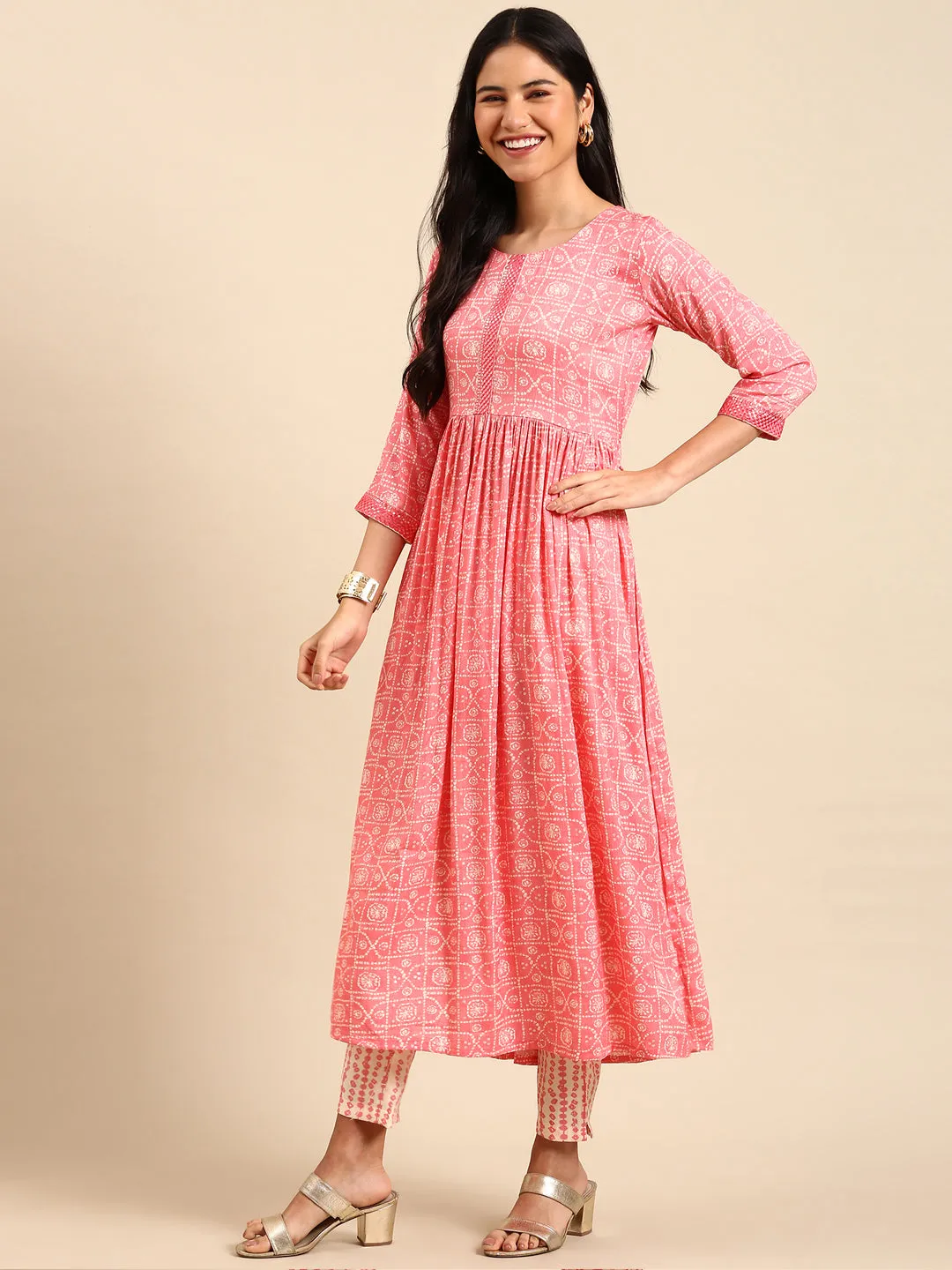 Women's Coral Printed Kurta Set