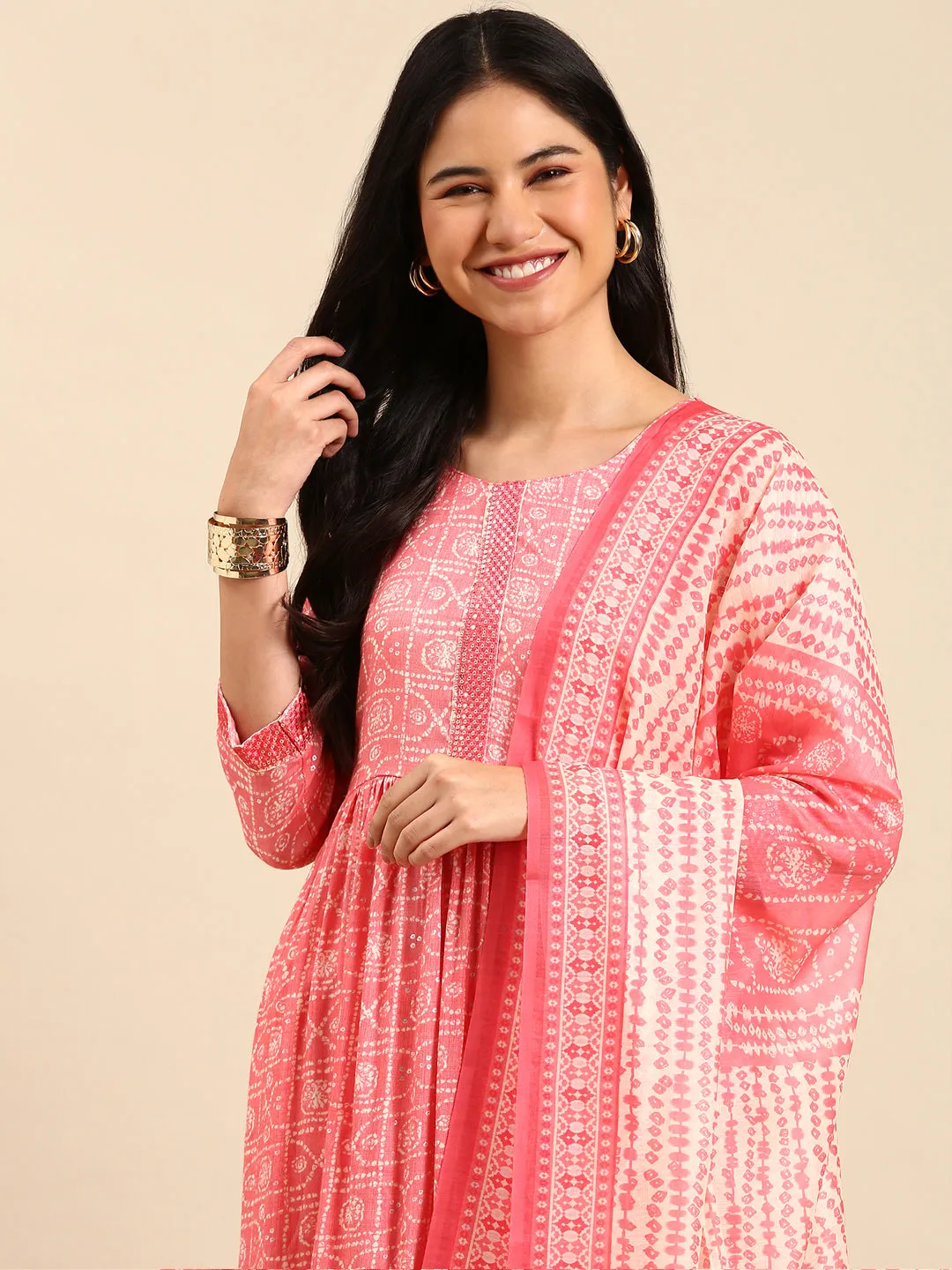 Women's Coral Printed Kurta Set