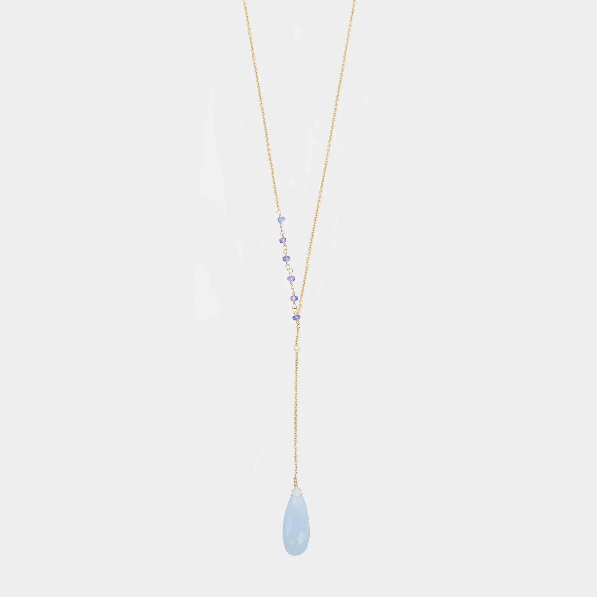 Y Shape Necklace: Tanzanite