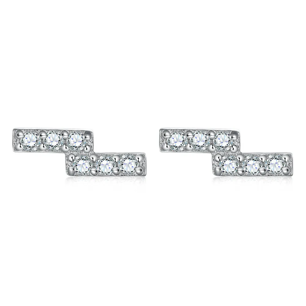 Zircon Z Letter Silver Studs Earrings for Women