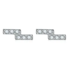 Zircon Z Letter Silver Studs Earrings for Women